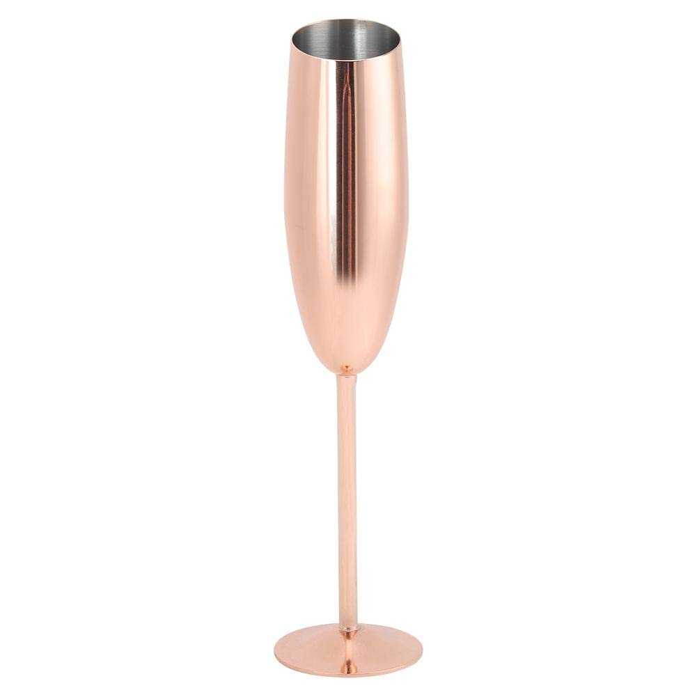 Stainless Steel Wine Cocktail Glass, Rose Gold Elegant Champagne Flutes, Wedding Goblet Champagne Glass, Gift for Anniversary (300ml)
