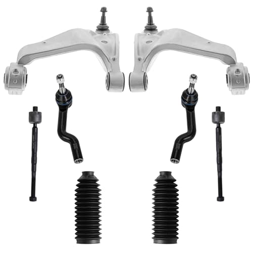 Image of Detroit Axle - RWD Front End Control Arms Kit for 08-14 Cadillac CTS, 2 Lower Control Arms w /Ball Joint 4 Tie Rods 2 Boots 2008 2009 2010 2011 2012 2013 2014 Replacement - 8pc Set