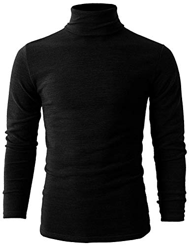 H2H Mens Casual Slim Fit Turtleneck Pullover Knit Lightweight Sweaters Shirts - Image 3