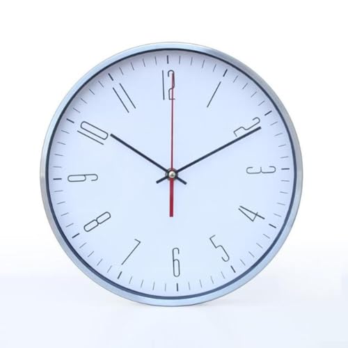 Reloj de pared de aluminio para actualizaciones oportunas sin distracciones en tu espacio (blanco)