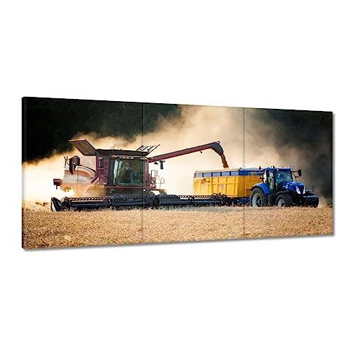 Peinture imprimée sur toile tracteur 150x70 cm décoration murale moderne salon