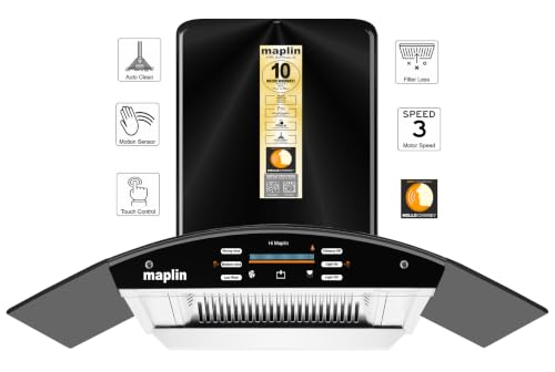 Image of Filterless Kitchen Chimney Model Voice Control SS-60 in 75 cm with Auto Clean Filterless