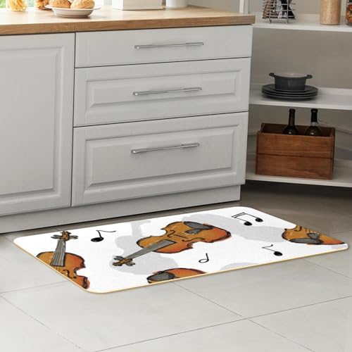 Alfombrillas de cocina de violín: juego de 2 tapetes absorbentes 7