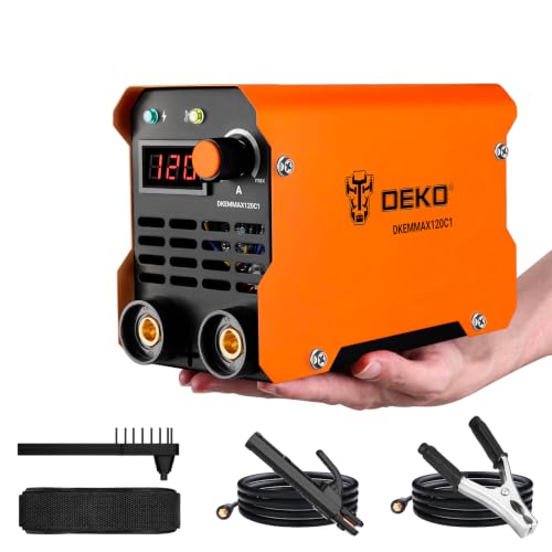 DEKO 120A 220V MMA Soldador Inverter para Reparaciones en el Hogar, Maquina de Soldar de Metal, Bricolaje, Reparación de Bicicletas, Soldador Portátil con Correa de Hombro Ajustable para Soldadores