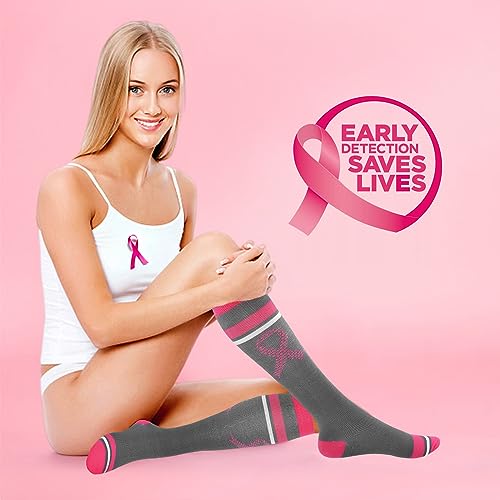Image of Junely Compression Socks for Women Knee High Festival for Running Athletic Nurses Pregnant Women Work Support Travel Flight