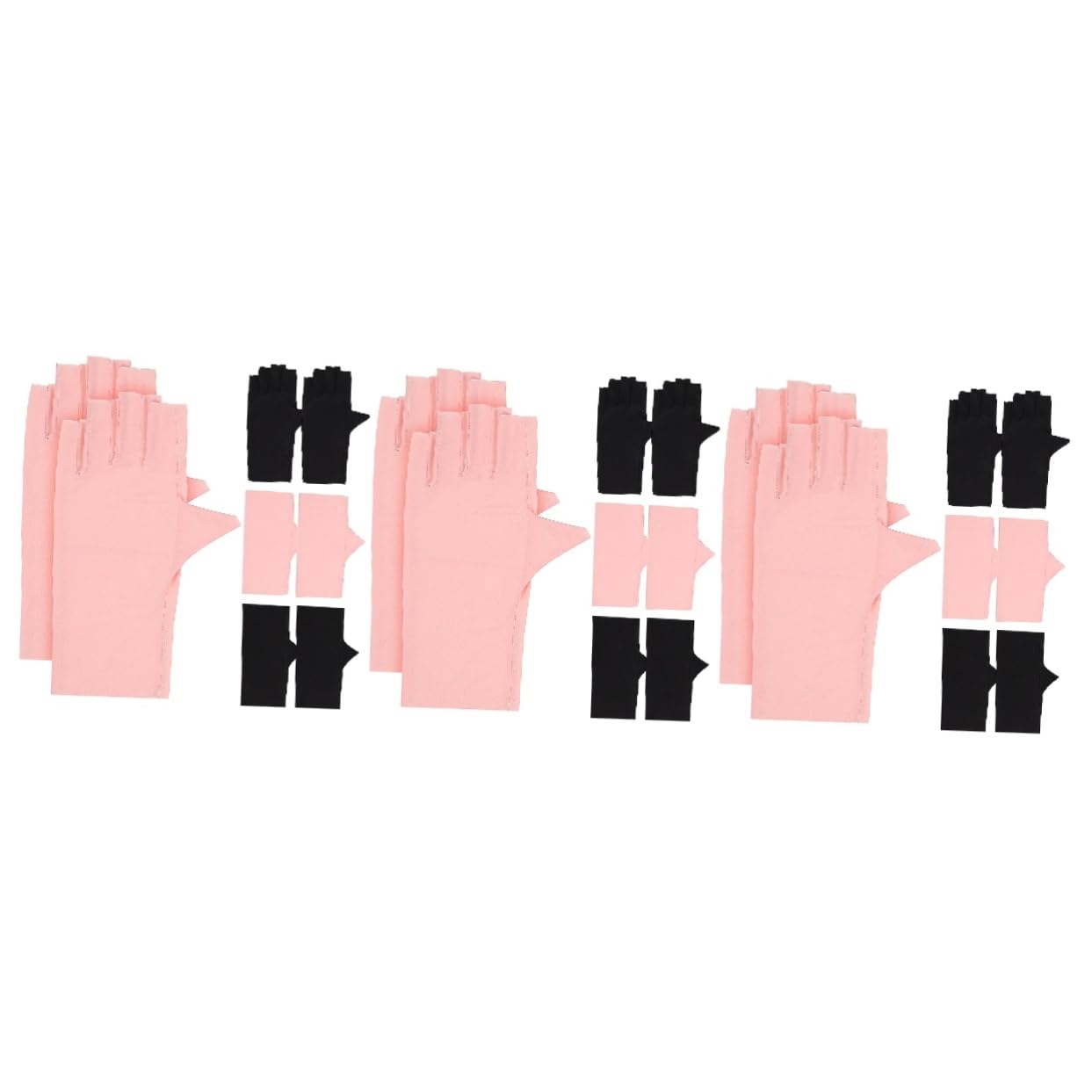 Healvian 12pares Guantes Uv Para Manicura De Gel De Guantes Sin Dedos Diseño Transpirable y Elástico Protección Uv Para Mujeres y Niñas