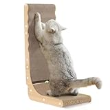 L Shape Wave Cat Scratch Pad,23.6 Inch Scratching Board for Indoor Cats, Cats Toy, Cat Scratching Post, Large Size, GESTTONG Cat Scratche，Wall-Mount Cat Scratchers for Indoor Cats