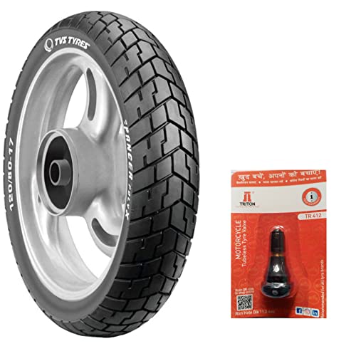 Image of TVS EUROGRIP Pancer 120 /80-17 Tubeless Bike Tyre Rear (Black)