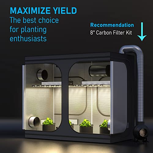 Topogrow 120"X60"X80" Large Indoor Grow Tent Room Indoor Gardening High Reflective Mylar 10'X5' Growing Tents Dark Room, Durable Frame, Removable Floor Tray Hydroponic Greenhouse Plant Veg And Bloom #TOP4