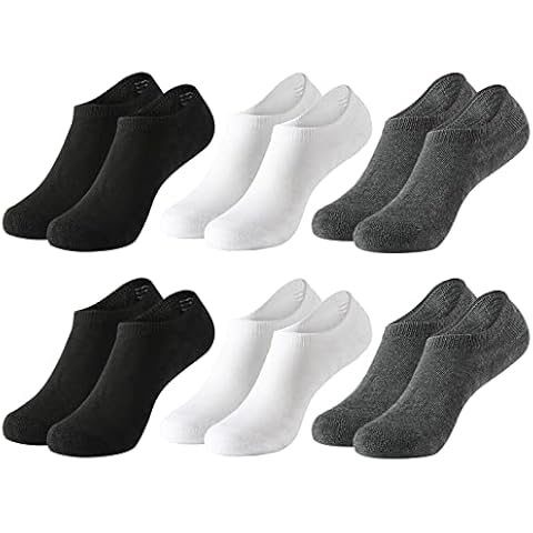 MOCOCITO Trainer Socks Mens Invisible Socks Noshow Socks For Men Low Cut Socks Running Socks Non Slip Sport Socks Multipack Socks(X-large(9-12), 6Pairs(2Black+2White+2Grey)) Cover