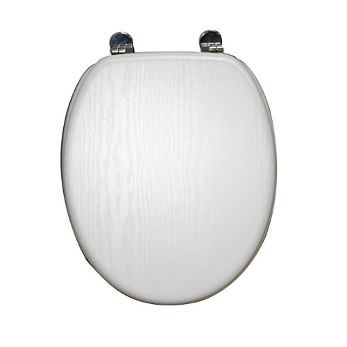 FRANDIS 191445 Abattant WC 4 Faces Décoration Lasure Charnière Métal Blanc 43,8 x 37,8 cm