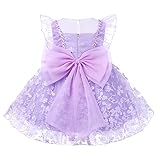 Toddler Pageant Dresses Baby Flower Girl Dress Baptism Christening Gowns Butterfly Birthday Cake Smash Outfit Princess Infant Easter Dress Evening Wedding Communion Ball Gown Purple 18-24 Months