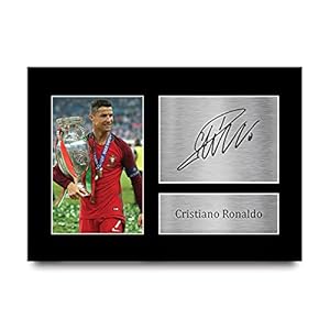 HWC Trading Cadeau Portugal Cristiano Ronaldo Handtekeningen A4 Printed Fotolijsten