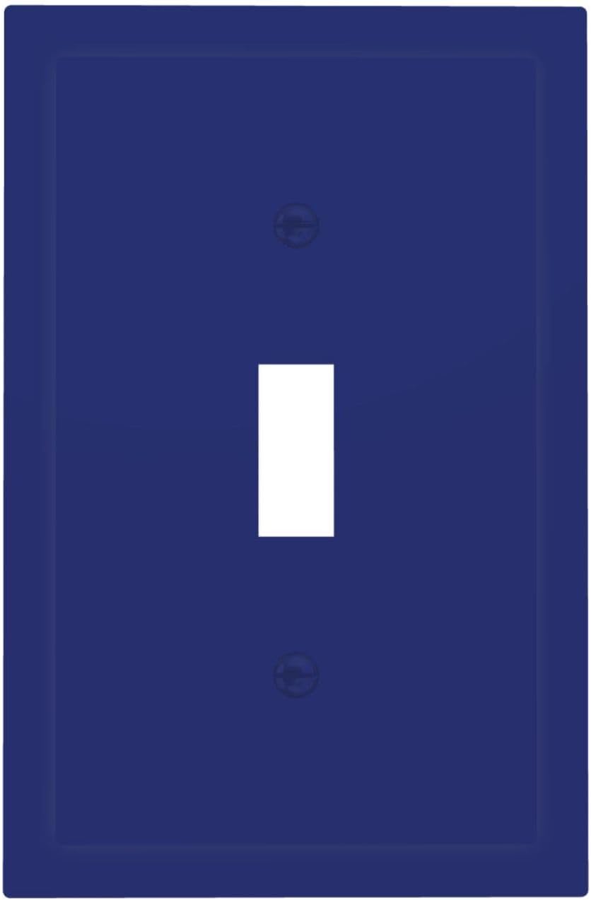 Blue Single Toggle Light Switch Plate Outlet Cover, Light Royal Blue Decorative One Device Wall Plate 1-Gang Electrical Switch Faceplate