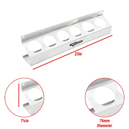 Pit Posse 302 Six Bottle Aerosol Spray Can Rack Shelf Holder 23" Caddy - Made In Usa - Enclosed Race Trailer Garage Shop Storage Organizer Aluminum Storage Universal Mounting - 5 Yr Warranty (Silver) #TOP5