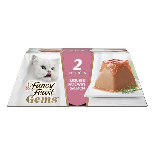 Fancy Feast Gems Pate Cat Food Mousse With Salmon and a Halo of Savory Gravy Cat...