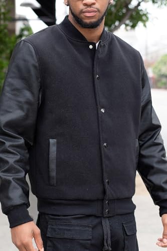 ジャケット・アウター SPORT MELTON VARSITY JACKET - BLACK / M ☆関