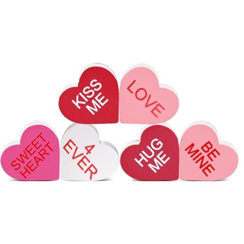 Lot de 6 décorations de Saint-Valentin en forme de cœur rouge en panneaux de mousse PVC pour la...