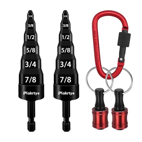 2Pcs 6 in 1 HVAC Copper Expander Swaging Tool with Bit Holder, Swage Tube Expander Boring Drill Bits, Air Conditioner Copper Pipe Flaring Tool 1/4'', 3/8'', 1/2'', 5/8'', 3/4'' and 7/8'' Bits