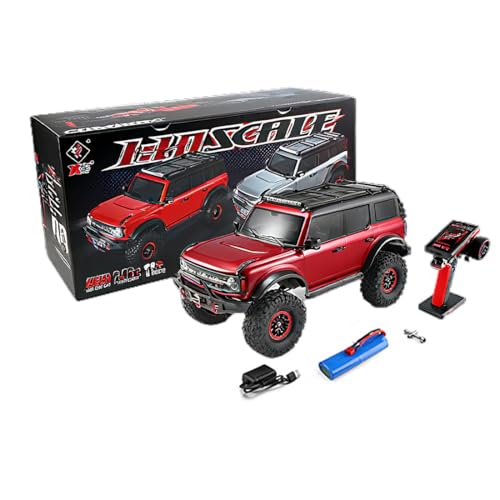 Brickaro RC Draft Crawlers, escala 1/10 2.4G 4WD RC Off Road Car sin cabrestante, alta velocidad 11 km/h y baja velocidad 3 km/h, regalo de coche de hobby para adultos (versión RTR / rojo metálico)