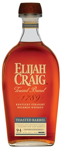 Elijah Craig Toasted Barrel Bourbon Whiskey | 70cl | 47% ABV | Award Winning | Elijah Craig Small Batch finished in Toasted New Oak Barrels | Kentucky Straight Bourbon Whiskey