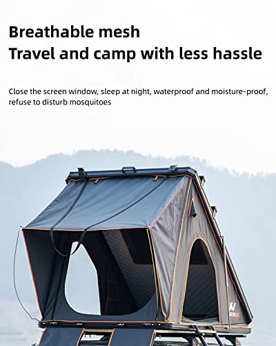BAMACAR Naturnest Pop Up Hardshell Rooftop Tents for Camping, Rooftop Tent for SUV Truck Jeep Car, Rooftop Tent Hard Shell, Car Roof Tent, Van Truck Bed Tent Roof Top Tent for Camping SUV Naturenest