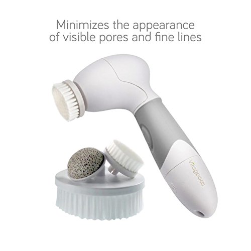 Spin for Perfect Skin - Skin Cleansing Face and Body Brush, Microdermabrasion Exfoliator System - Gray