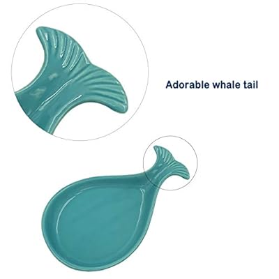 Ceramic Coastal Spoon Rest for Kitchen, Whale 41UaAI2poBL. SS400