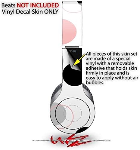Skin Decal Wrap Works with Original Beats Solo HD Headphones Lots of Dots Pink on White Skin Only (Headphones NOT Included)