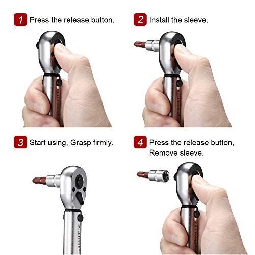 Bulltools FLD-WQ003-3 1/4-Inch Drive Click Torque Wrench Set Dual-Direction Adjustable 90-Tooth Torque Wrench thumb #4