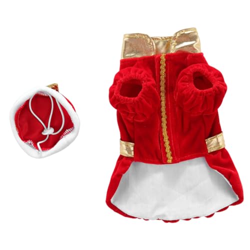 Disfraz navideño rojo para perros y gatos, talla M