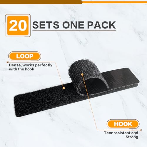 Image of KING MOUNTAIN 1x1 Inch Hook and Loop Strips, 20 Sets Nylon Self Adhesive Tape, Double Sided Strong Back Adhesive Tape and Dots for Office, Home and Crafting, Heavy Duty, Black