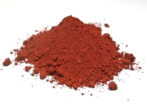 Óxido de hierro puro, mínimo 97,5%, rojo, polvo, trióxido de hierro, óxido de hierro férrico, micronizado Alpha-Fe2O3, número CAS: 1309-37-1 (500 g)