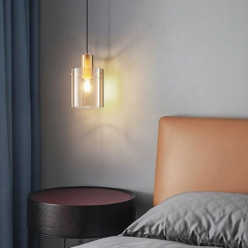 Lámpara de techo industrial vintage con tulipa transparente para salones 3
