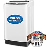 Nictemaw Portable Washing Machine, 20Lbs Capacity Full-Automatic Portable Washer Machine, 2.8Cu.ft Washer and Dryer Combo with 10 Programs 8 Water Levels Laundry Machine for Apartment, Dorms, RV