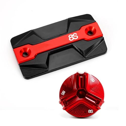 Tapa de líquido de frenos delantero y tapón aceite moto Suzuki GSX8S 2023 accesorio rojo