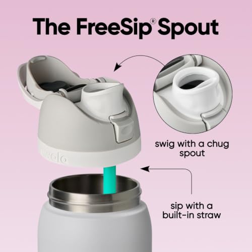 Image of Owala FreeSip Insulated Stainless Steel Water Bottle with Straw for Sports and Travel, BPA-Free, 32oz, Dreamy Field