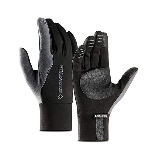 Uuq Guantes Cálidos De Invierno, Pantalla Táctil Antideslizante A Prueba De Viento Bicicleta Escalada Esquí De Montaña Guantes De Deportes Al Aire Libre,Grey,S