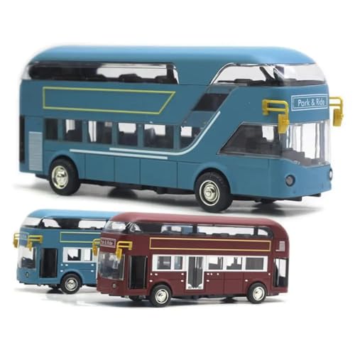 Image of DARVICE Double Decker Bus Toys for Kids Diecast Metal Bus Alloy London Bus Light & Music Open Door Collection Bus Toys for Boy Kids