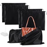 COIDEA 4 Pack Dust Bags for Handbags, Dust Cover for Purses Cloth Shoes, Silk Large & Middle Daily Travel Storage Pouch Dustproof Drawstring Bag (Black, 2 PCS, 24 x 20, 2 PCS, 19.5 x 16)