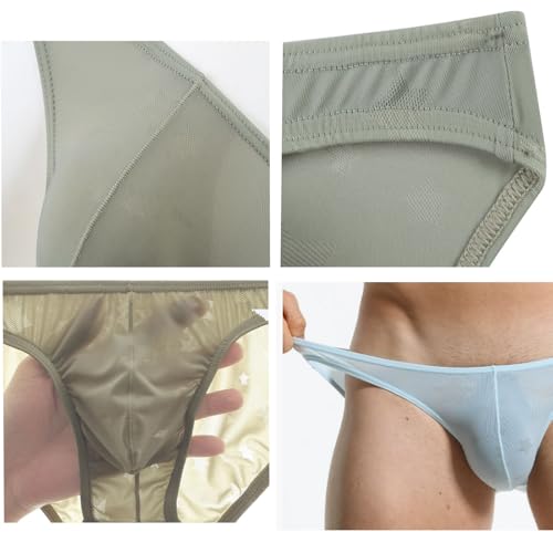 Comfortable Men's Low-Rise Bikini Hip Briefs Ice Silk Thin Breathable Stretchy Underwear3