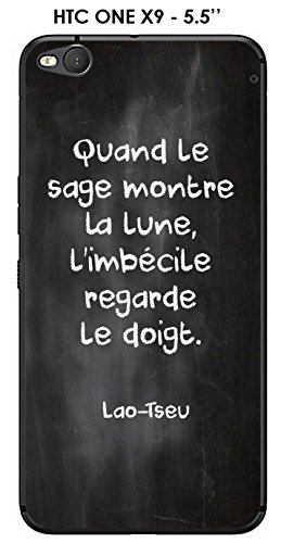 Coque HTC HTC ONE X9 - 5.5' design Citation 'Quand le sage' ecrite a  la craie