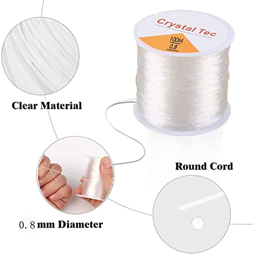 0.8mm Elastic Stretch Thread for Bracelets, 3 Rolls Elastic Bead Cord, Stretchy Bracelet String Crystal String Bead Cord for Bracelet, Beading and Jewelry Making by cedarol - Image 3