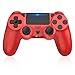Produktbild Wireless Controller für P-S4,Controller Dualshock 4 Gamrombo Bluetooth Griff für PC/P-S4 Spiele mit 360° Flexible Joystick/Touchpad/6-Achsen Bewegung/Kopfhöreranschluss/Vibration-Rot und Schwarz