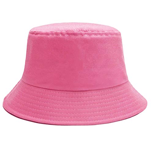 Image of Bucket Hat for Women Men, Reversible Cotton Summer Sun Beach Cap Solid Color Style