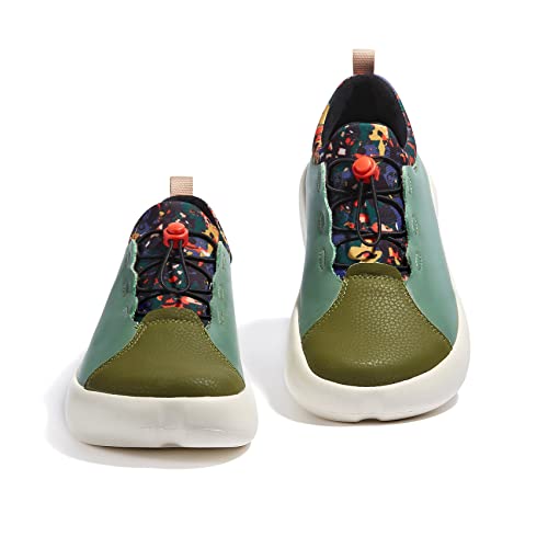 UIN Women's Art Painted Fashion Sneaker Wide Toe Lace-up Lightweight Comfort Walking Travel Shoes Bartello3