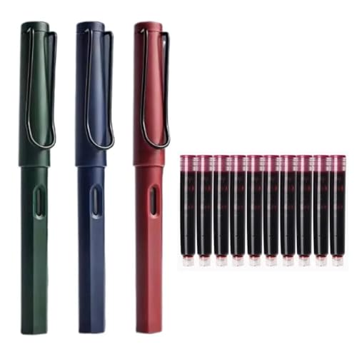 Stylo plume rétro KLVN en lot de 3 stylos-plume de haute précision avec encre