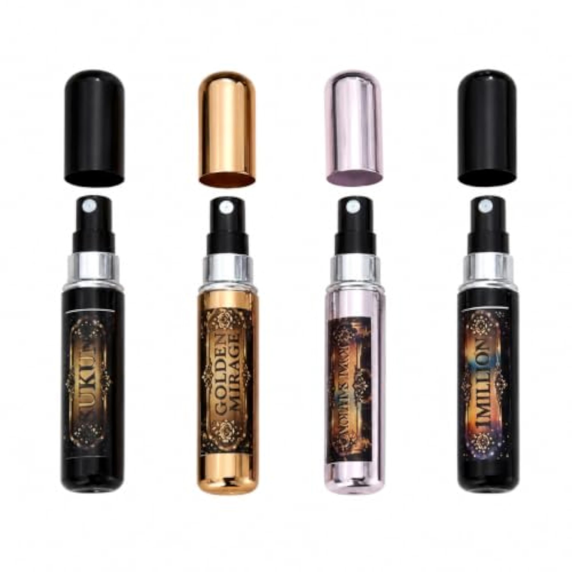4pc Refillable Perfume Atomizer Spray Bottles, 5ml