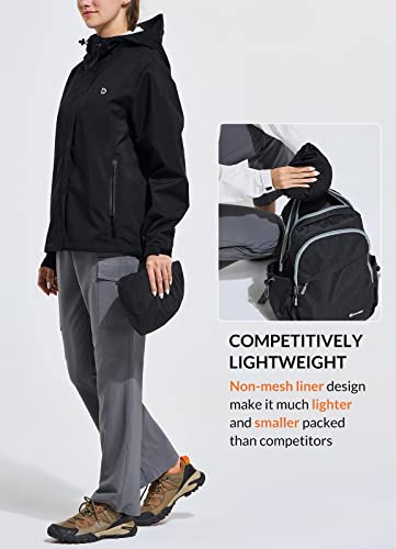 Baleaf Rain Jackets For Women Waterproof 10000Mmh2O, Lightweight Raincoat, Hooded Windbreaker For Outdoor Hiking Travel Black M #TOP3