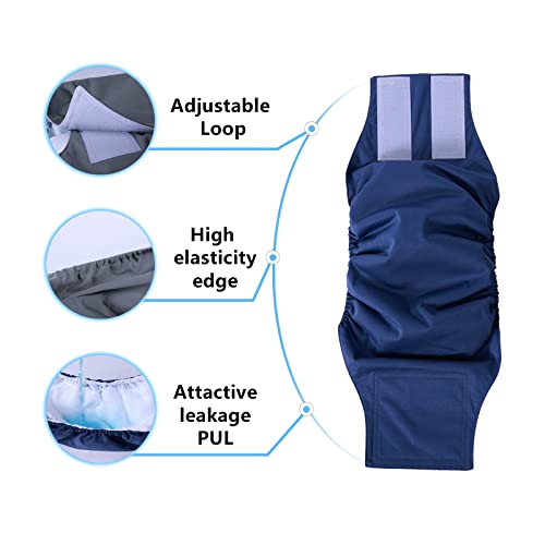 4Pack Washable Dog Belly Bands Male Dog Diapers Reusable Dog Wraps Dog Belly Wrap High Absorbing Puppy Nappies Wrap For Male Dogs Mix-Color (L) #TOP2